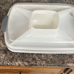 Pampered Chef White Food Steamer with Gray Handles